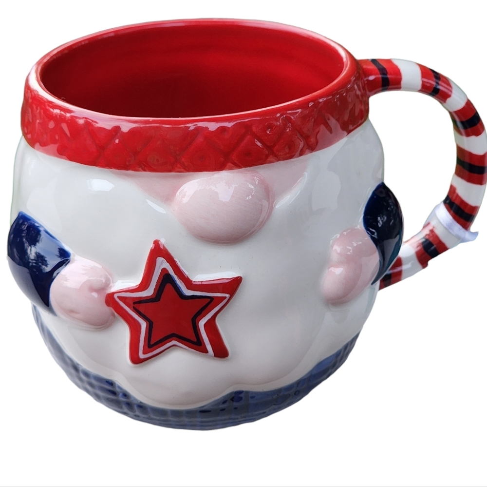 Lang July 4th USA Patriotic‎ Day Americana Gnome Design Ceramic Coffee Mug 18oz